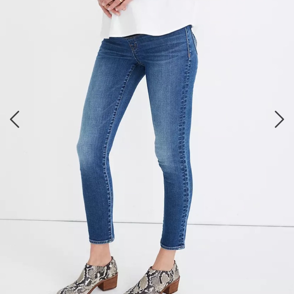 Madewell Maternity Skinny Crop Over the Belly Jeans TENCEL Dewey wash
